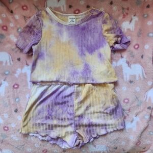 Purple and Yellow Tie-Dye Lounge Set